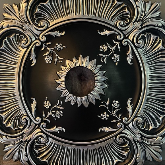Black and Silver Chandelier Ceiling Medallion - Picture 6 of 15